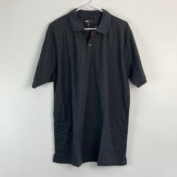 jumpstart Other - Jumpstart Men's Short Sleeve Polo Cotton Shirt DD7 Charcoal Black/Grey Large